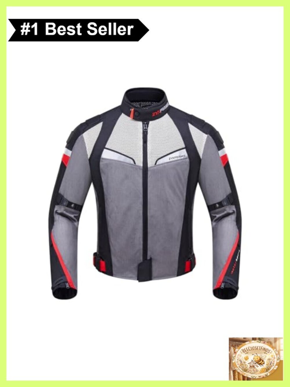 Men's CE Armored Mesh Motorcycle Jacket 3D Breathable Reflective Riding
